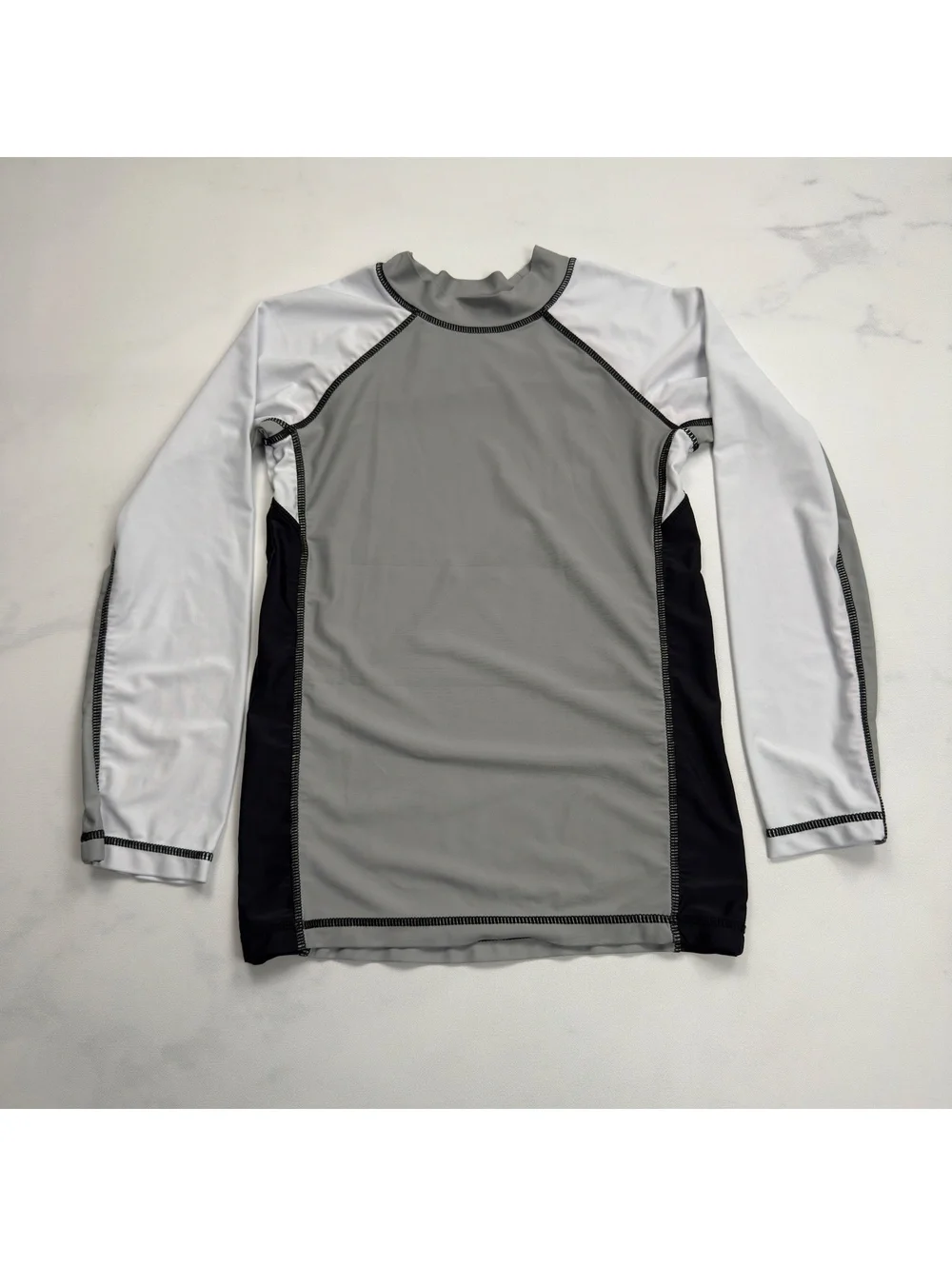 kidpik Long Sleeve Colorblock Rash Guard Top - Boys Large